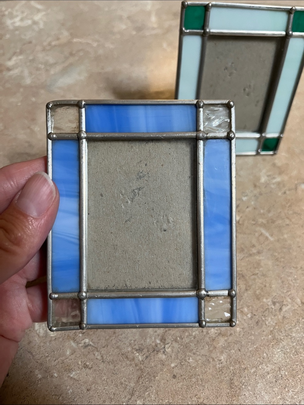 Handmade Stained Glass set of Mini Picture Frames